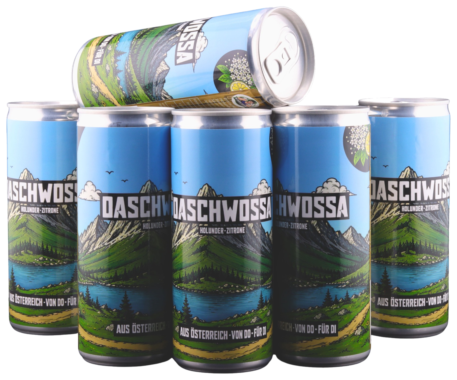 Oaschwossa Holunder-Zitrone in Dosen